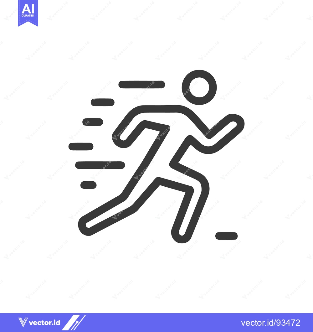 Premium Vector dari Dynamic Runner Icon: Fast Motion, Minimalist Design, Speed Effect