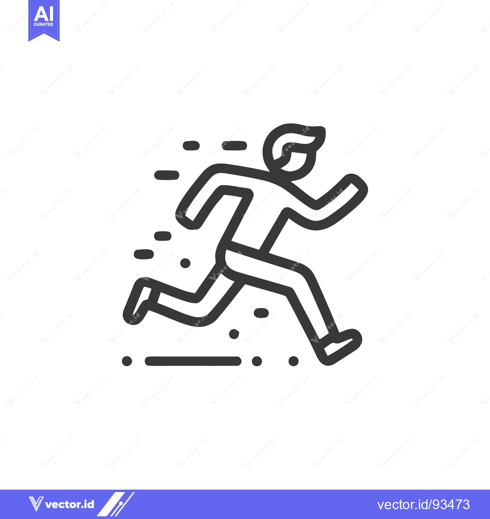Premium Vector dari Dynamic Runner Icon: Bold Outline, Motion Blur, Speed Concept