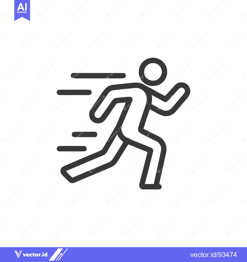Premium Vector dari Dynamic Runner Icon: Sleek, Modern, and Fast-Paced Design on White Bac
