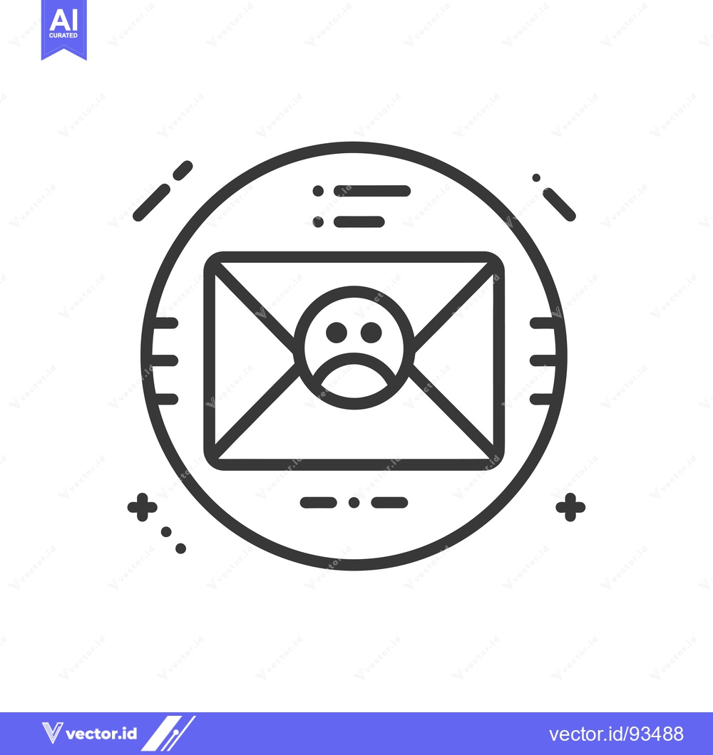 Premium Vector dari Sad Emoji Inside Envelope with Lines and Plus Signs