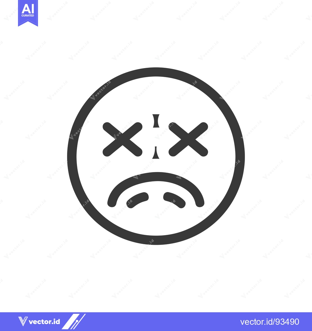 Premium Vector dari Sad Emoticon with X for Eyes
