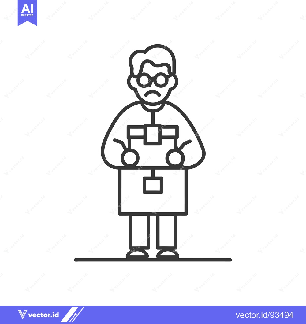 Premium Vector of Sad Man Holding A Box In His Hands
