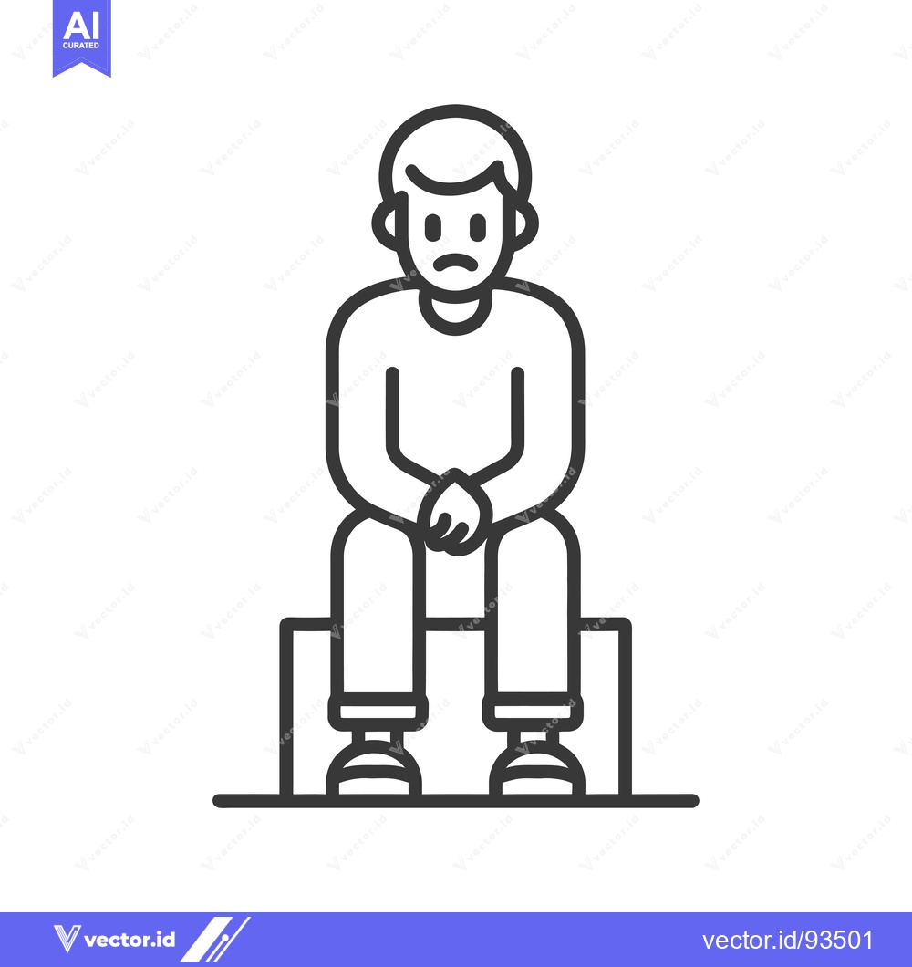 Premium Vector of Sad Person Sitting with Crossed Arms on a Chair
