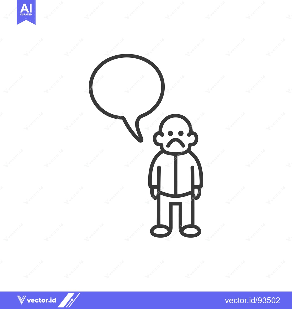 Premium Vector dari Sad Person with a Speech Bubble