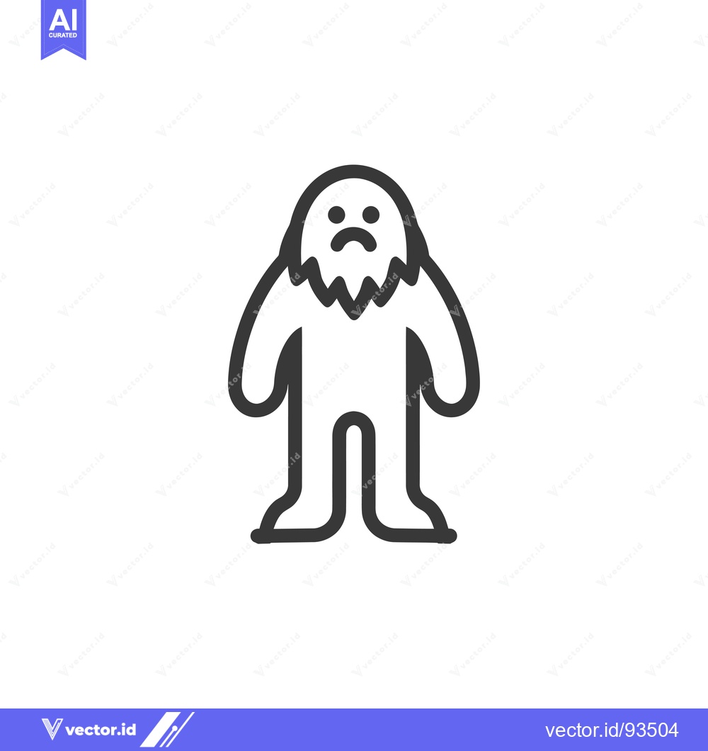 Premium Vector dari Sad Yeti with Long Hair and Big Feet