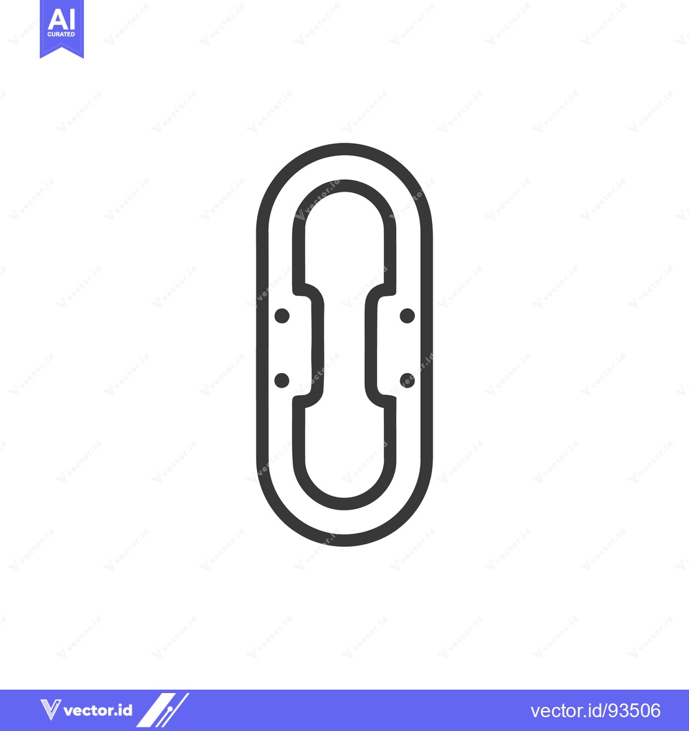 Premium Vector dari Minimalist Carabiner Icon: Sleek Outline Design on White Background