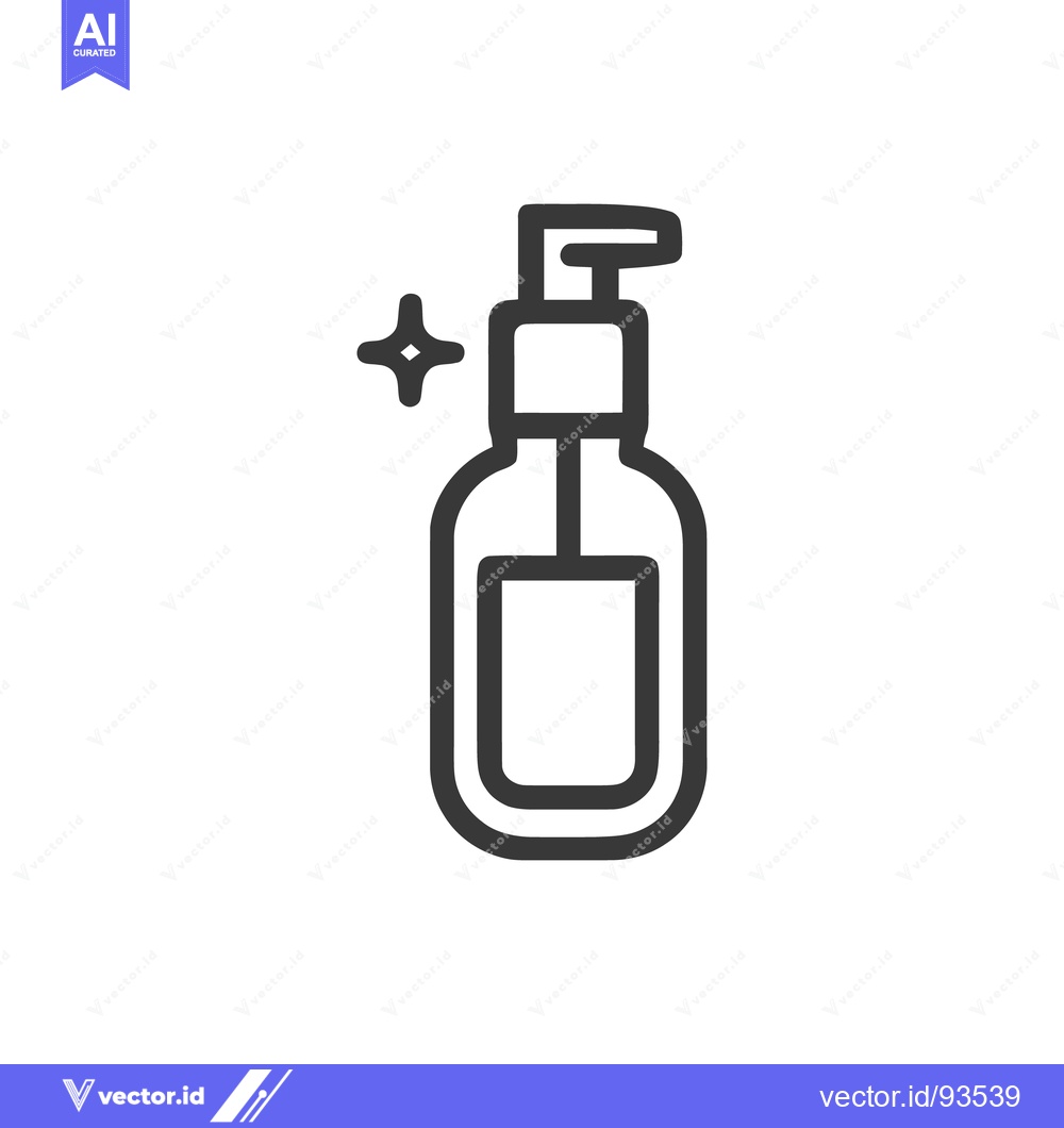Premium Vector of Minimalist Liquid Soap Dispenser Icon with Sparkling Cleanliness Symbo
