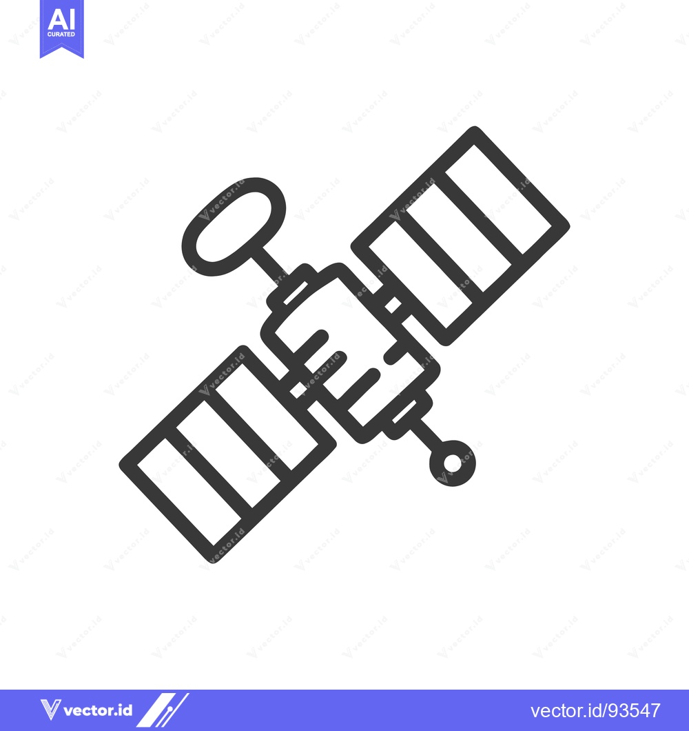 Premium Vector of Minimalist Satellite Icon: Space Exploration Technology Outline Design
