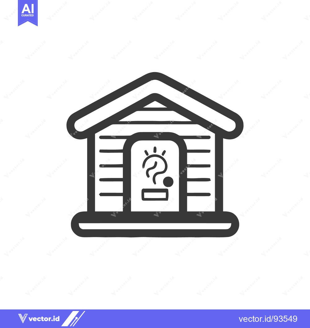 Premium Vector dari Minimalist Icon of a House with Question Mark Lightbulb