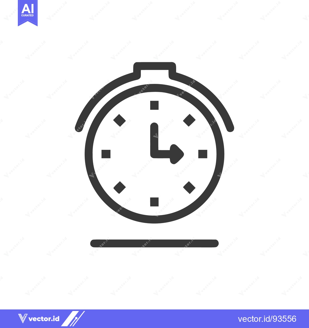 Premium Vector dari Minimalist Alarm Clock Icon: Time Management and Deadline Symbol