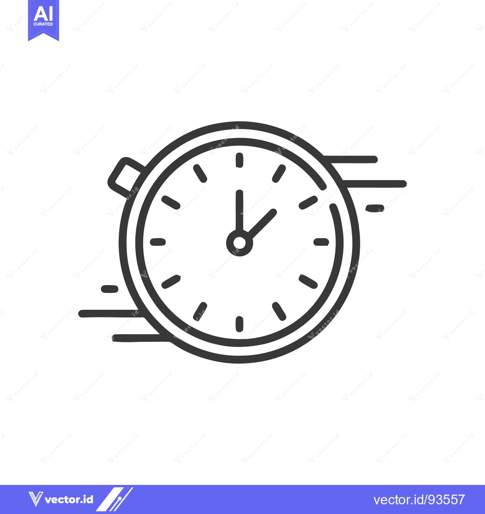 Premium Vector of Fast-Paced Time: Minimalist Clock Icon with Motion Blur Effect