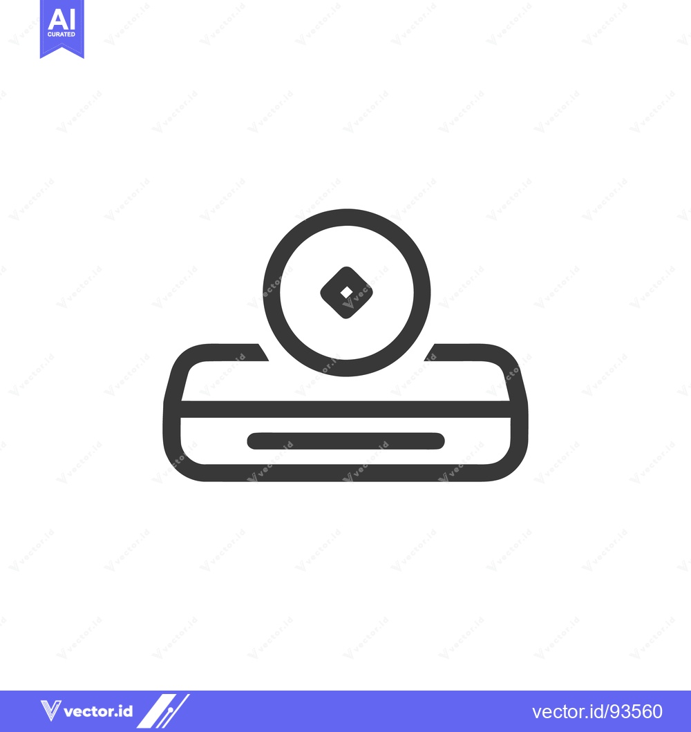 Premium Vector dari Chinese Coin Icon: Ancient Currency Symbol, Outline Style, Minimalist