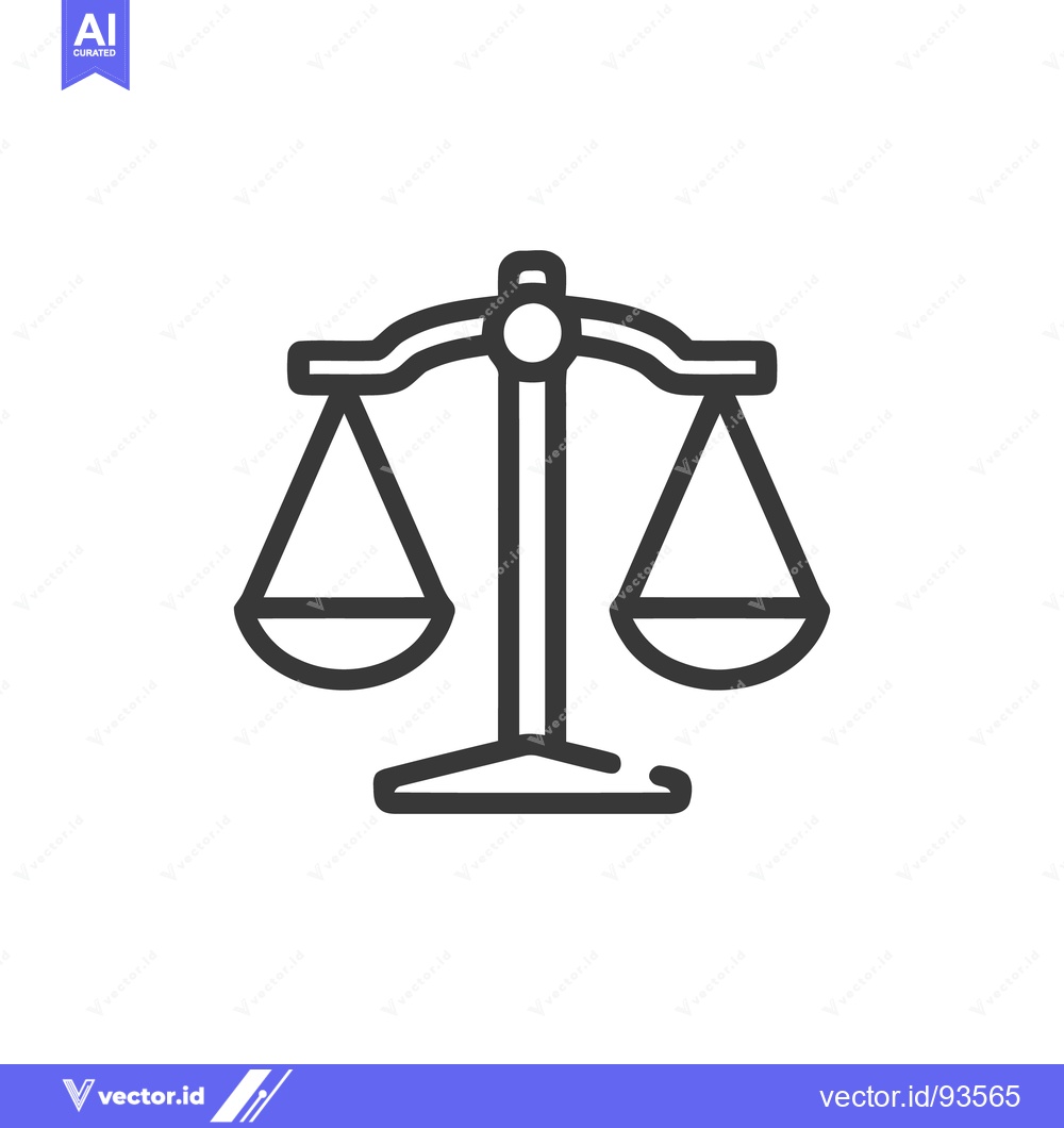 Premium Vector dari Minimalist Scales of Justice Icon: Law, Balance, and Legal Symbolism