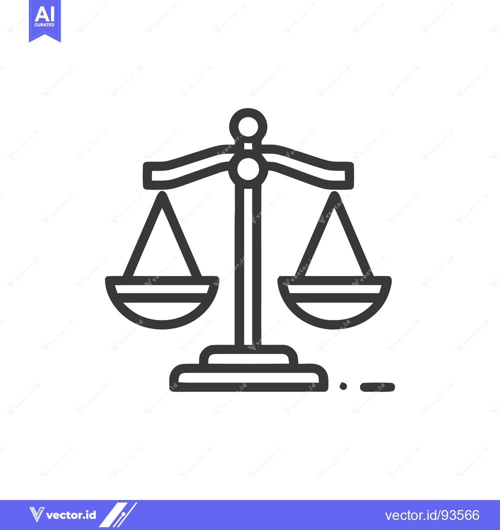 Premium Vector dari Minimalist Scales of Justice Icon: Law, Balance, and Equality Symbol