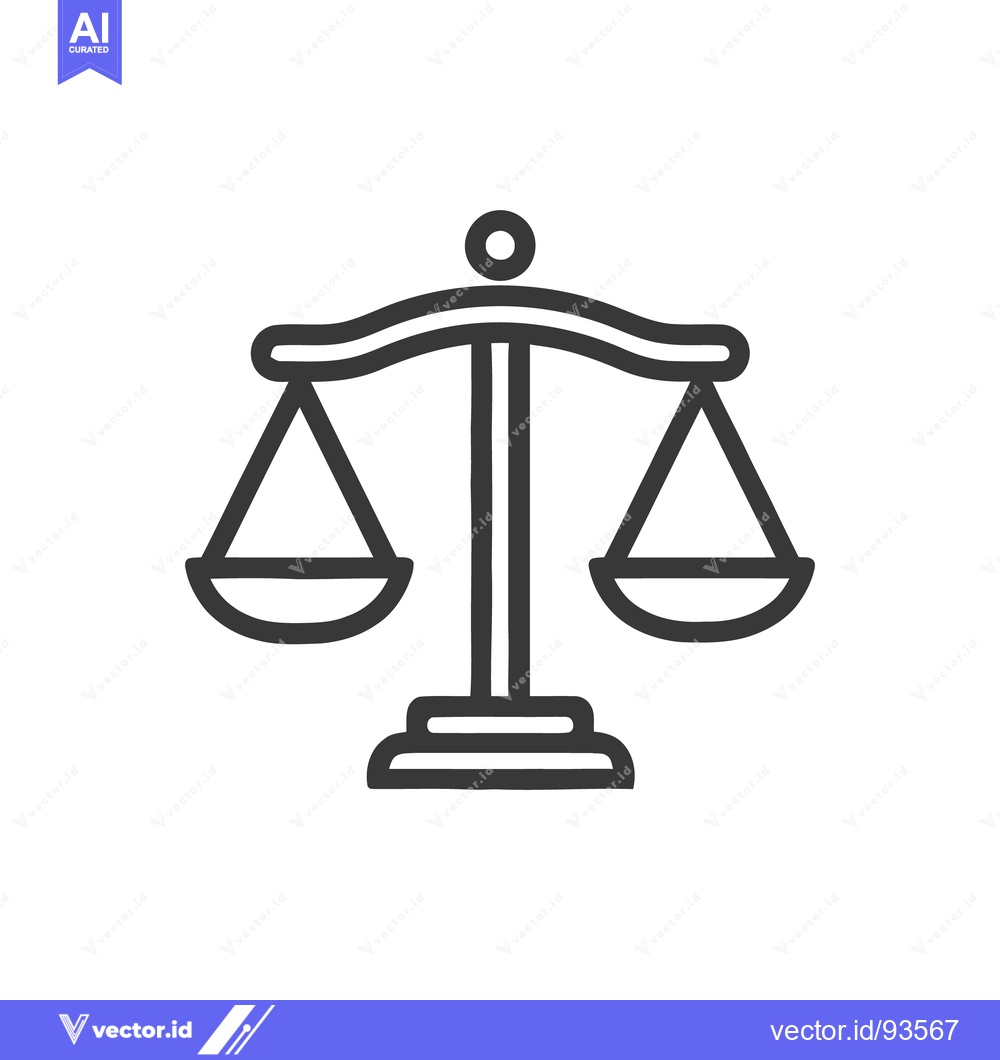 Premium Vector dari Minimalist Scales of Justice Icon: Law, Balance, and Fairness Symbol
