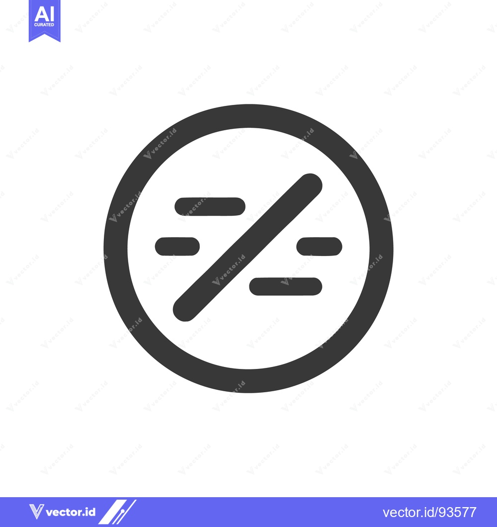 Premium Vector dari Dark Gray Circle with Horizontal Lines and Diagonal Slash Icon