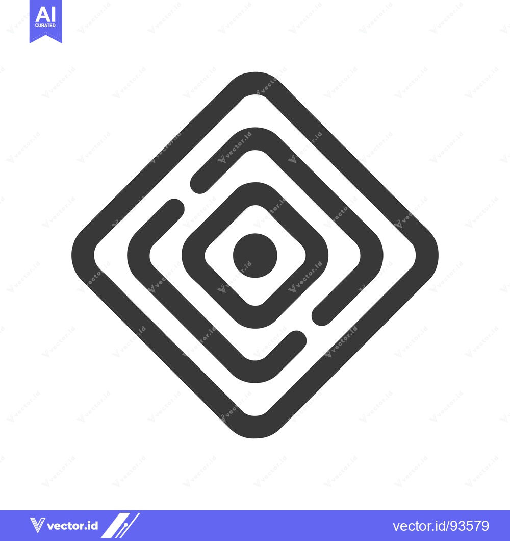 Premium Vector dari Concentric Diamond Icon: Minimalist Geometric Design with Rounded Corn