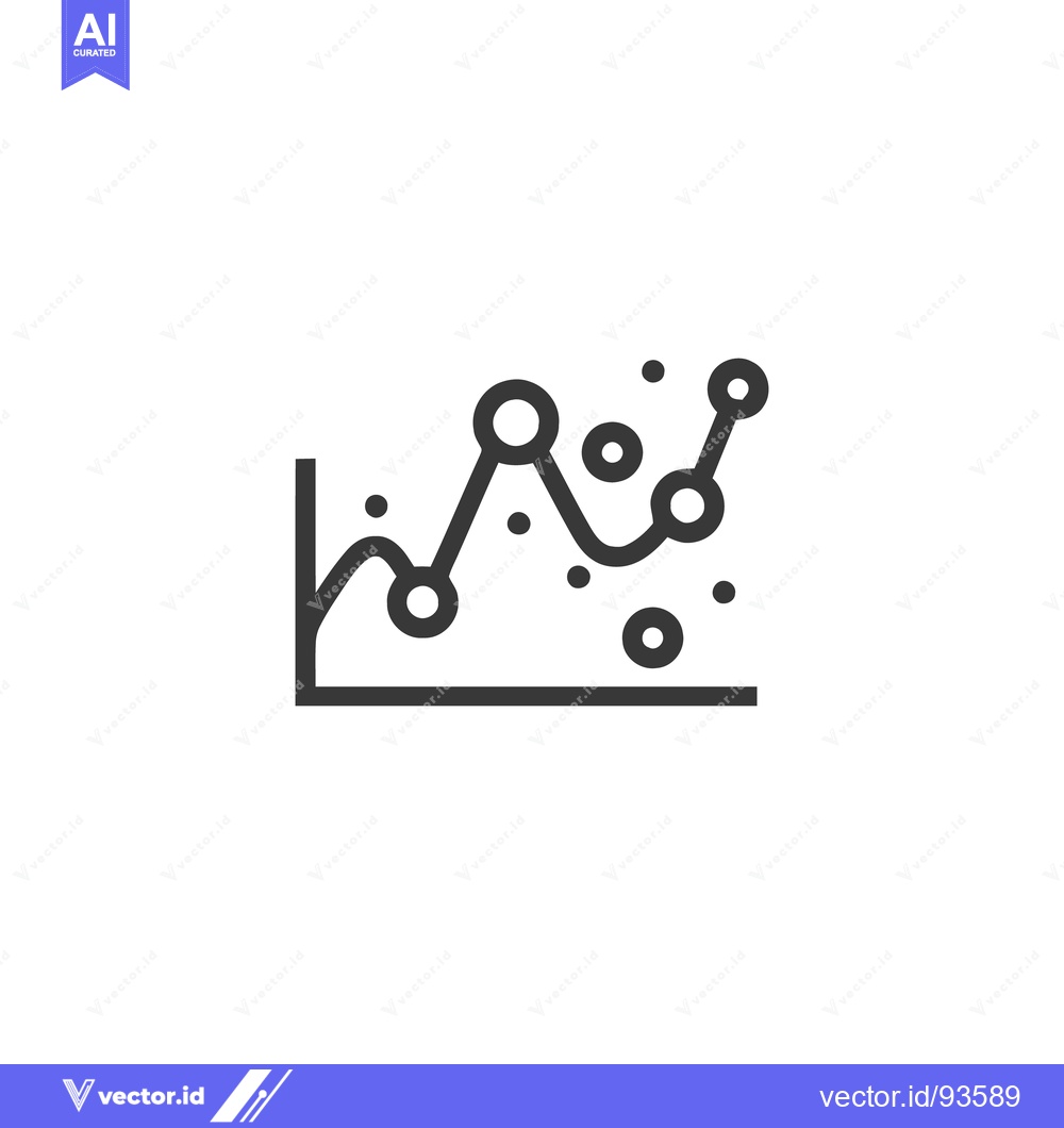 Premium Vector dari Minimalist Line Graph Icon with Data Points and Axis Representation