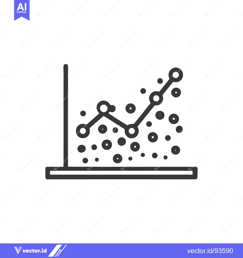 Premium Vector dari Ascending Data: Line Graph with Scatter Points on White Background