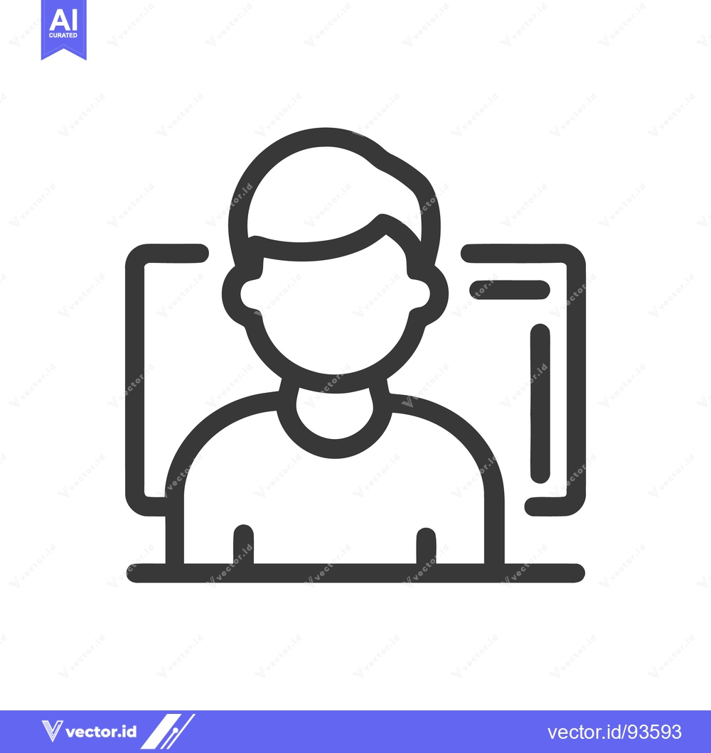 Premium Vector dari Minimalist Avatar Icon: Person with Frames, Dark Gray Outline