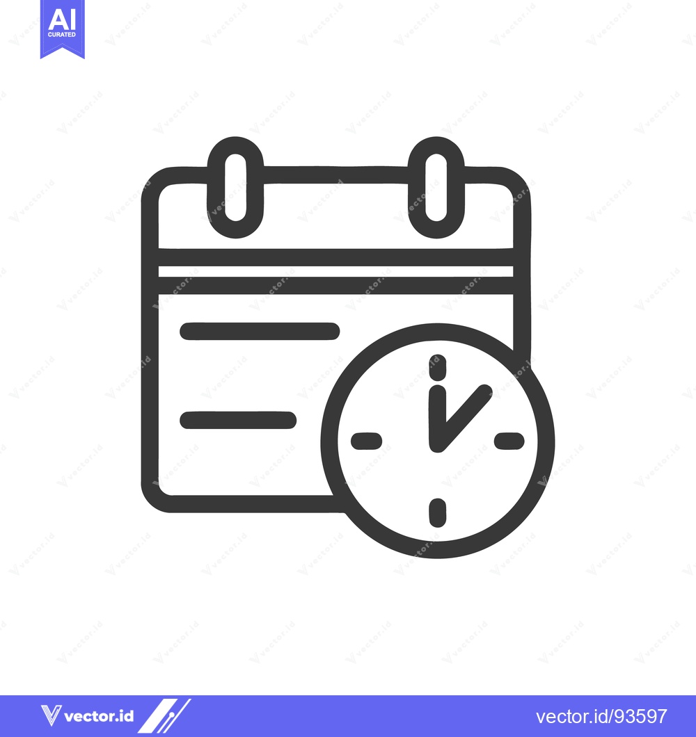 Premium Vector dari Calendar with Clock Icon: Time Management and Scheduling Symbol