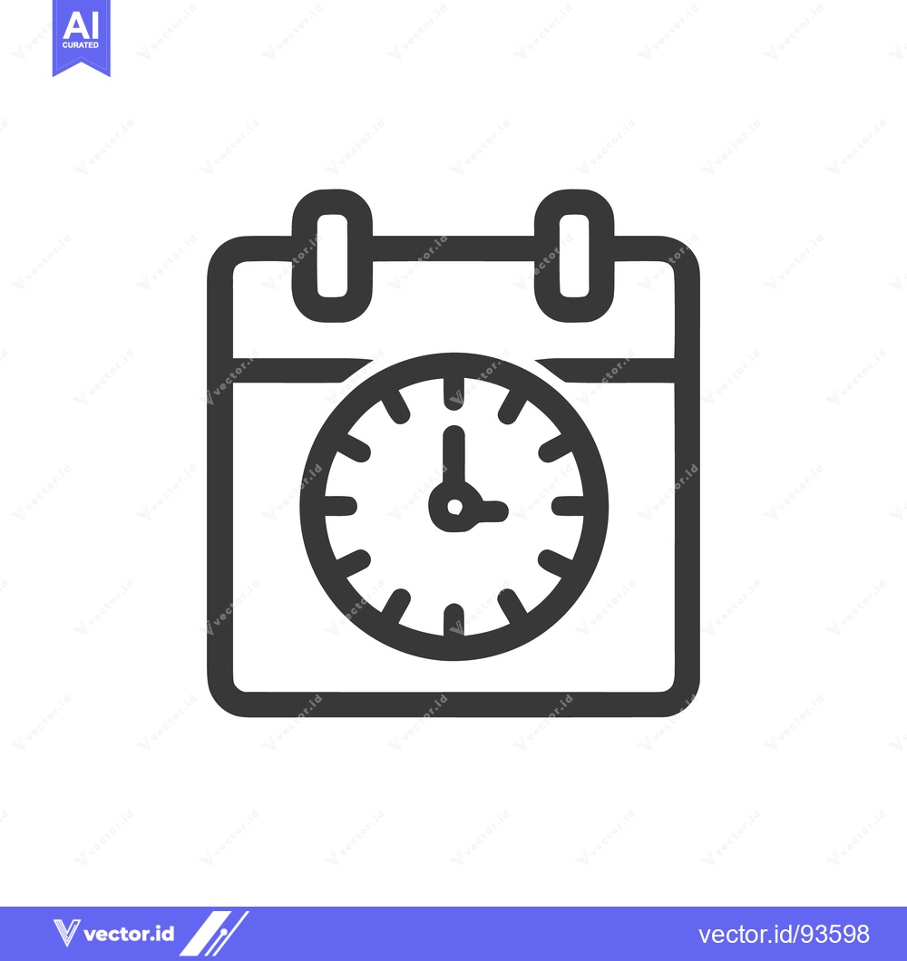 Premium Vector dari Calendar Clock Icon: Time Management, Deadline, Appointment Reminder,