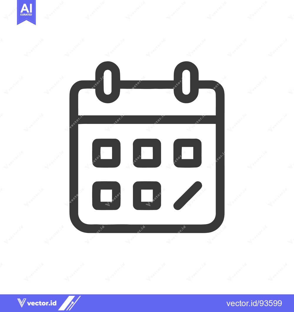 Premium Vector dari Minimalist Calendar Icon with Marked Date, Dark Gray Outline