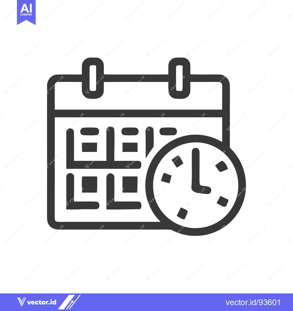 Premium Vector of Calendar and Clock Icon: Time Management and Scheduling Symbol