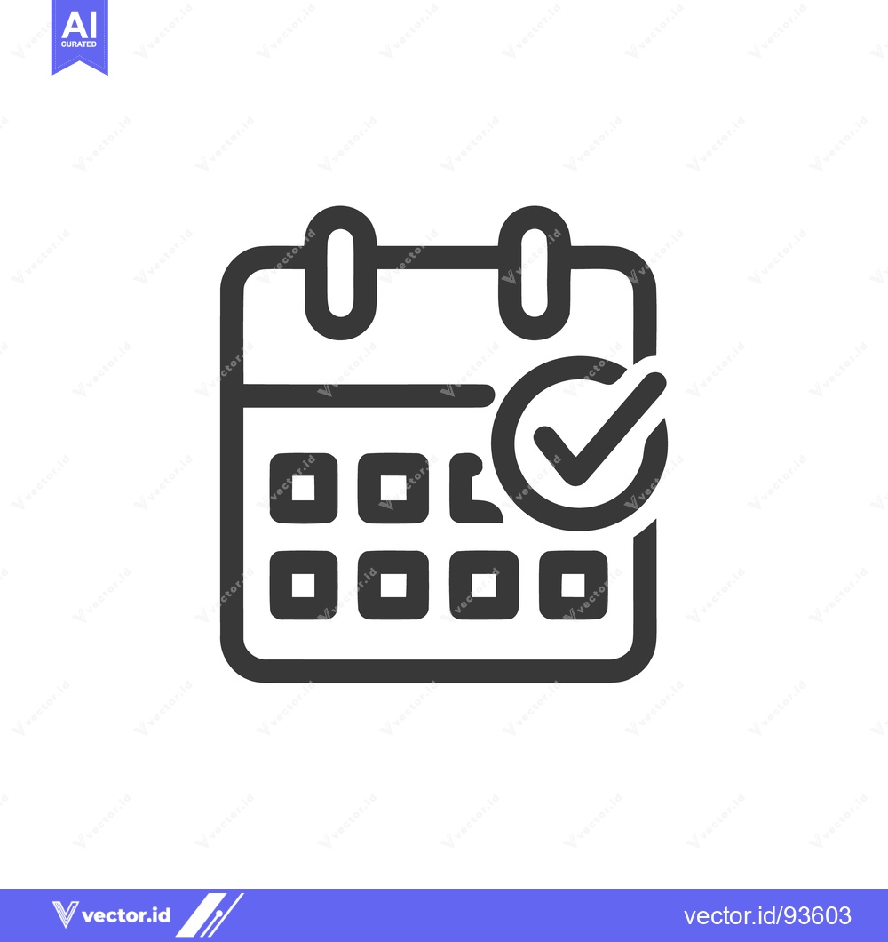 Premium Vector dari Calendar Icon with Checkmark: Schedule, Appointment, and Task Completi