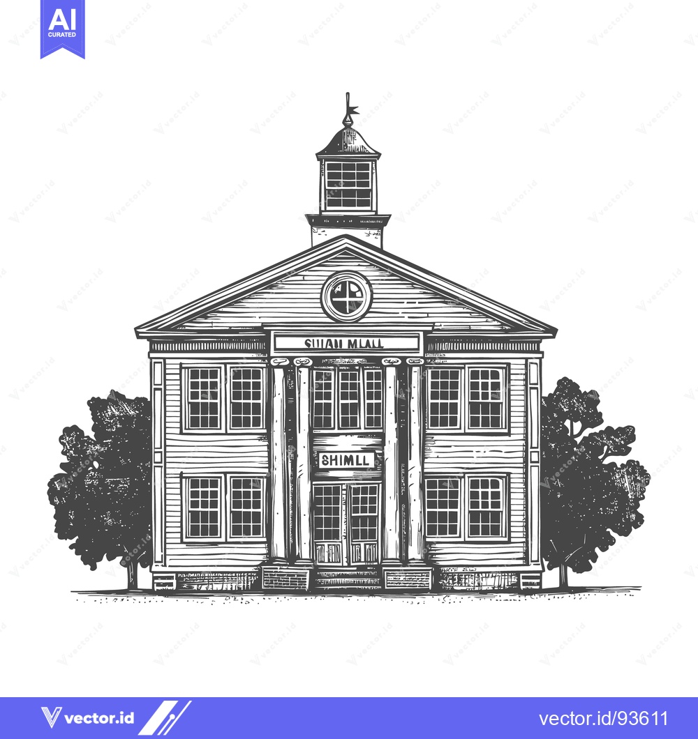 Premium Vector dari A detailed architectural illustration depicting a classical building s