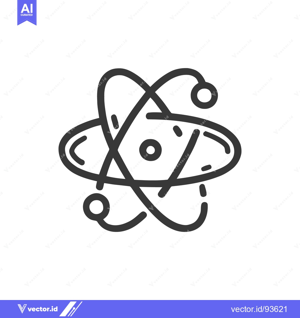 Premium Vector dari Atomic Structure Icon: Orbiting Electrons, Scientific Symbolism, Minim