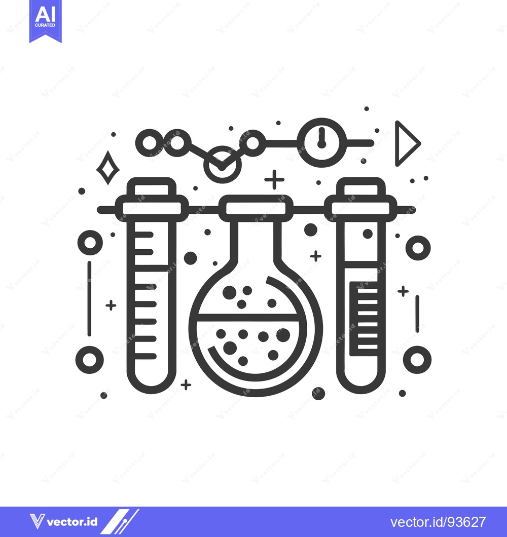 Premium Vector of Scientific Experiment with Flasks and Test Tubes