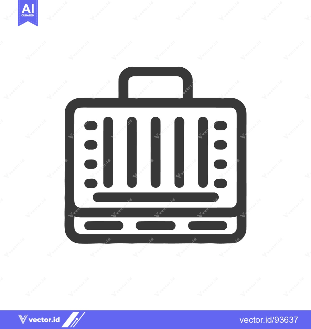 Premium Vector of Minimalist Radiator Icon: Bold Outline, Rounded Edges, Clean Design