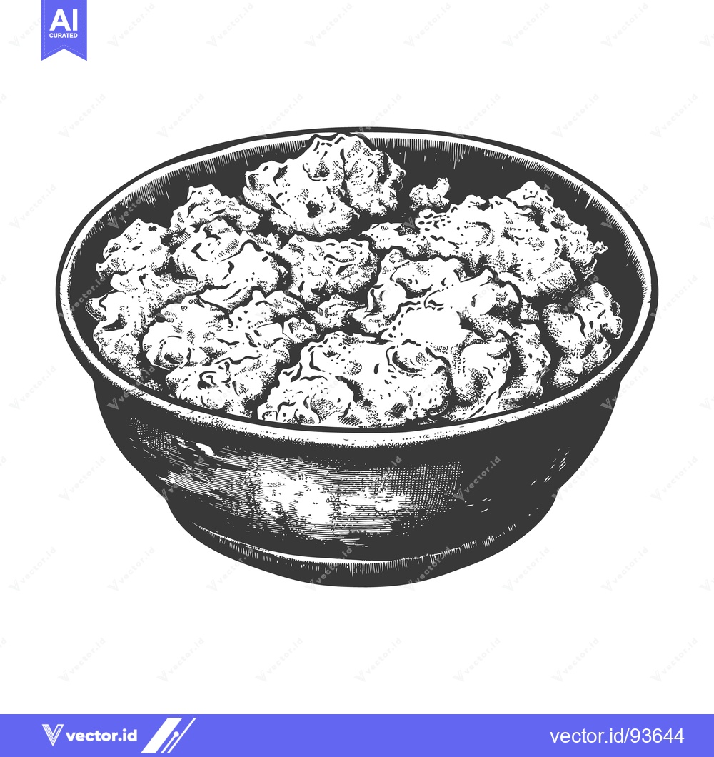 Premium Vector dari A bowl of creamy and textured food is visualized in artwork