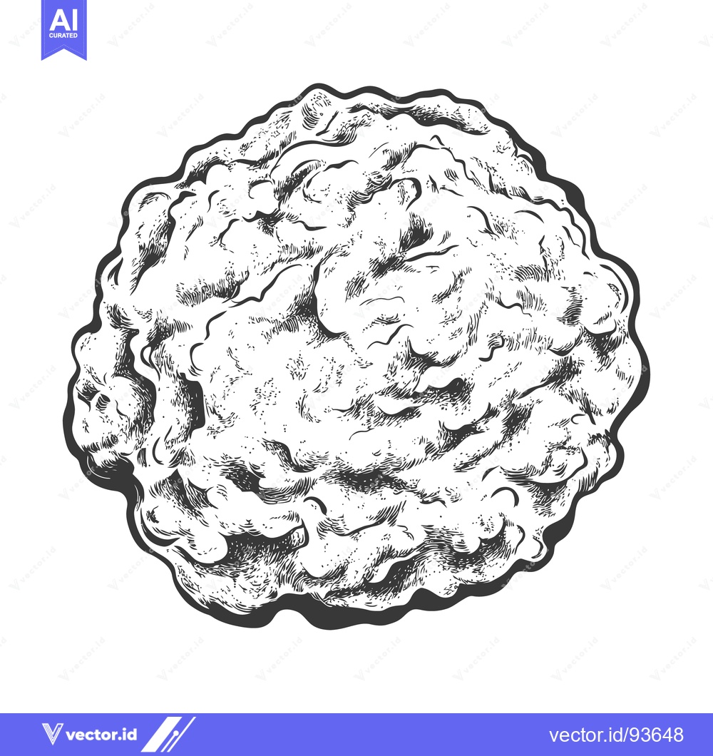 Premium Vector dari Detailed black and white illustration of a fried food item