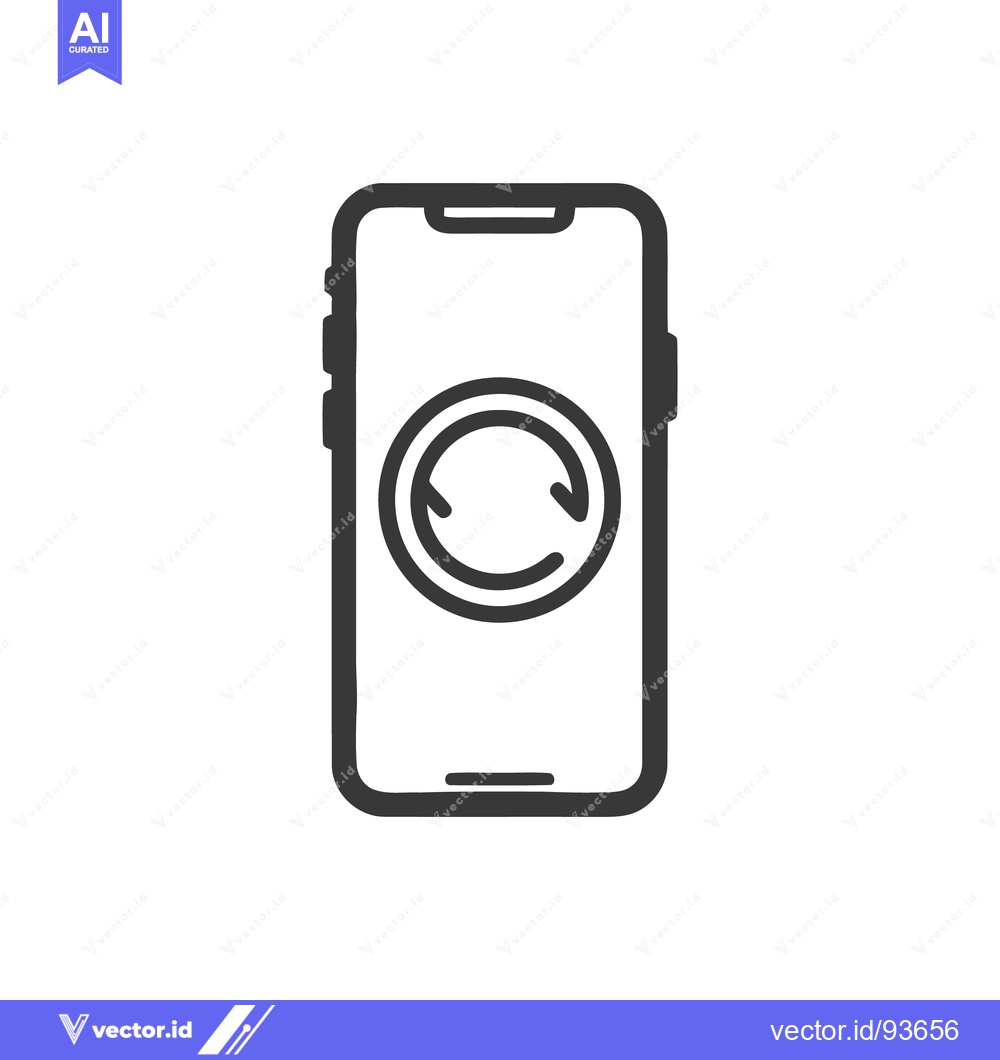 Premium Vector dari Smartphone with Circular Arrow Icon: Refreshing Mobile App Data