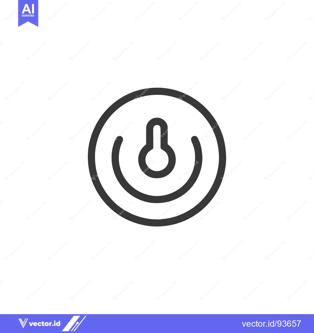 Premium Vector of Minimalist Thermostat Icon: Circular Design with Temperature Control