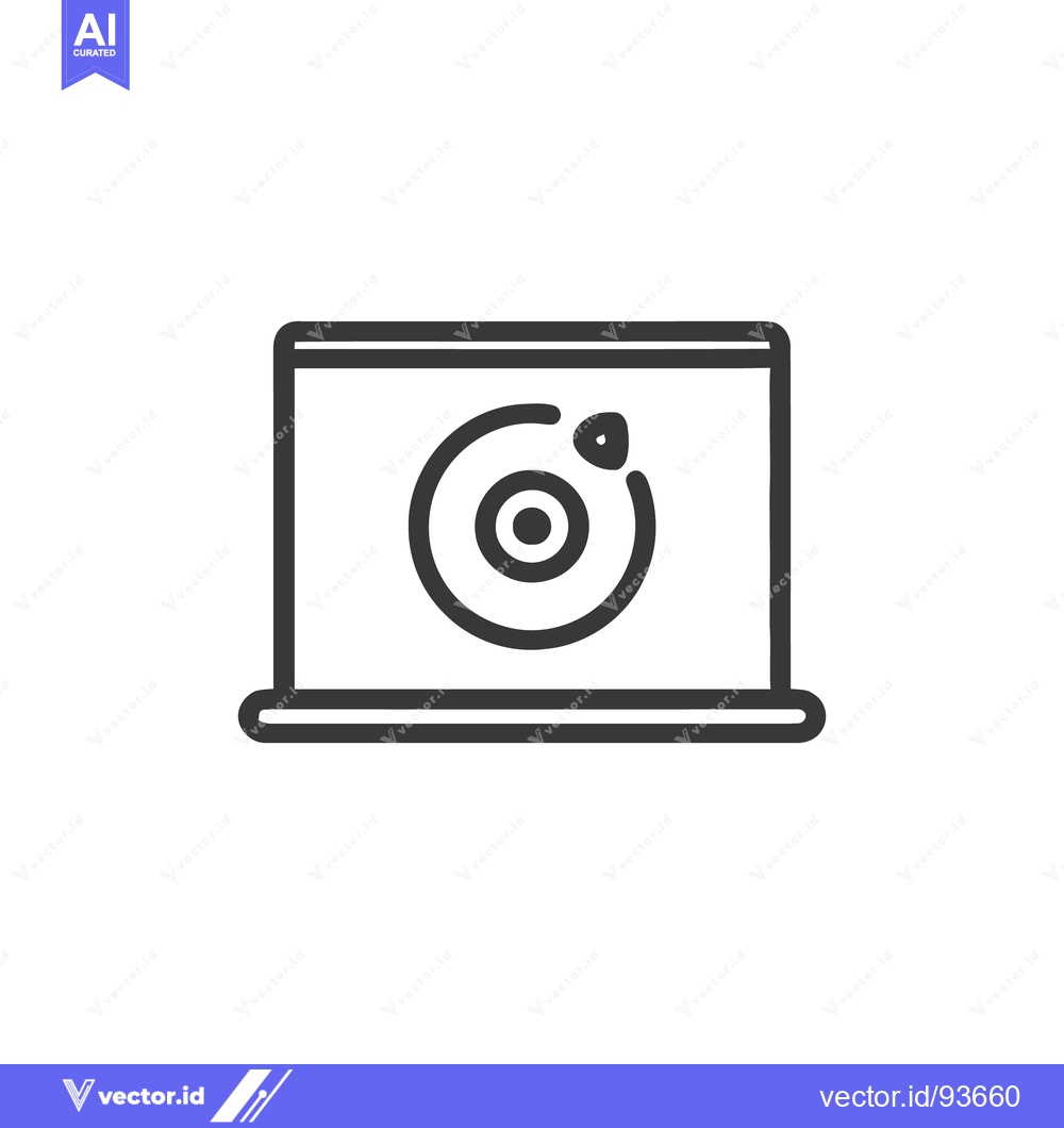Premium Vector dari Laptop with Target Icon: Minimalist Design for Digital Marketing and T