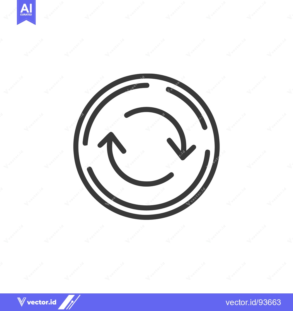 Premium Vector dari Circular Arrows Icon: Double-Lined Circle, Continuous Flow, Modern Des