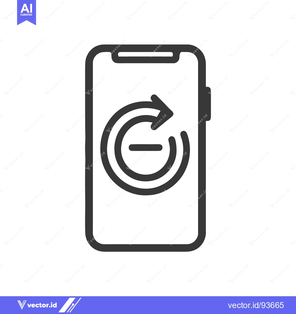 Premium Vector of Smartphone with Circular Arrow and Minus Sign Icon, Minimalist Design