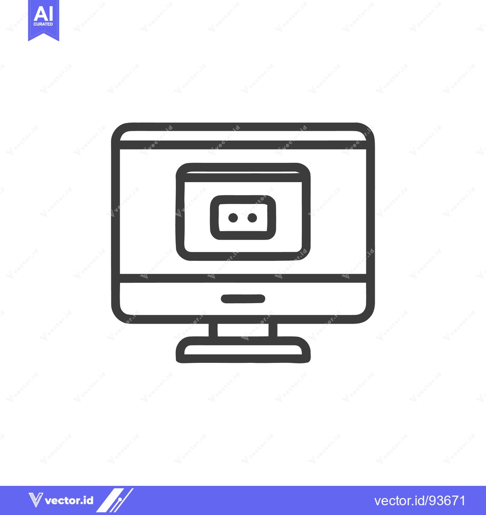 Premium Vector dari Minimalist Computer Icon with Embedded Screen and Rounded Edges