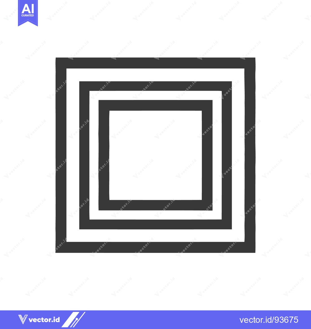 Premium Vector dari Concentric Square Design: Minimalist Geometric Art in Gray and White