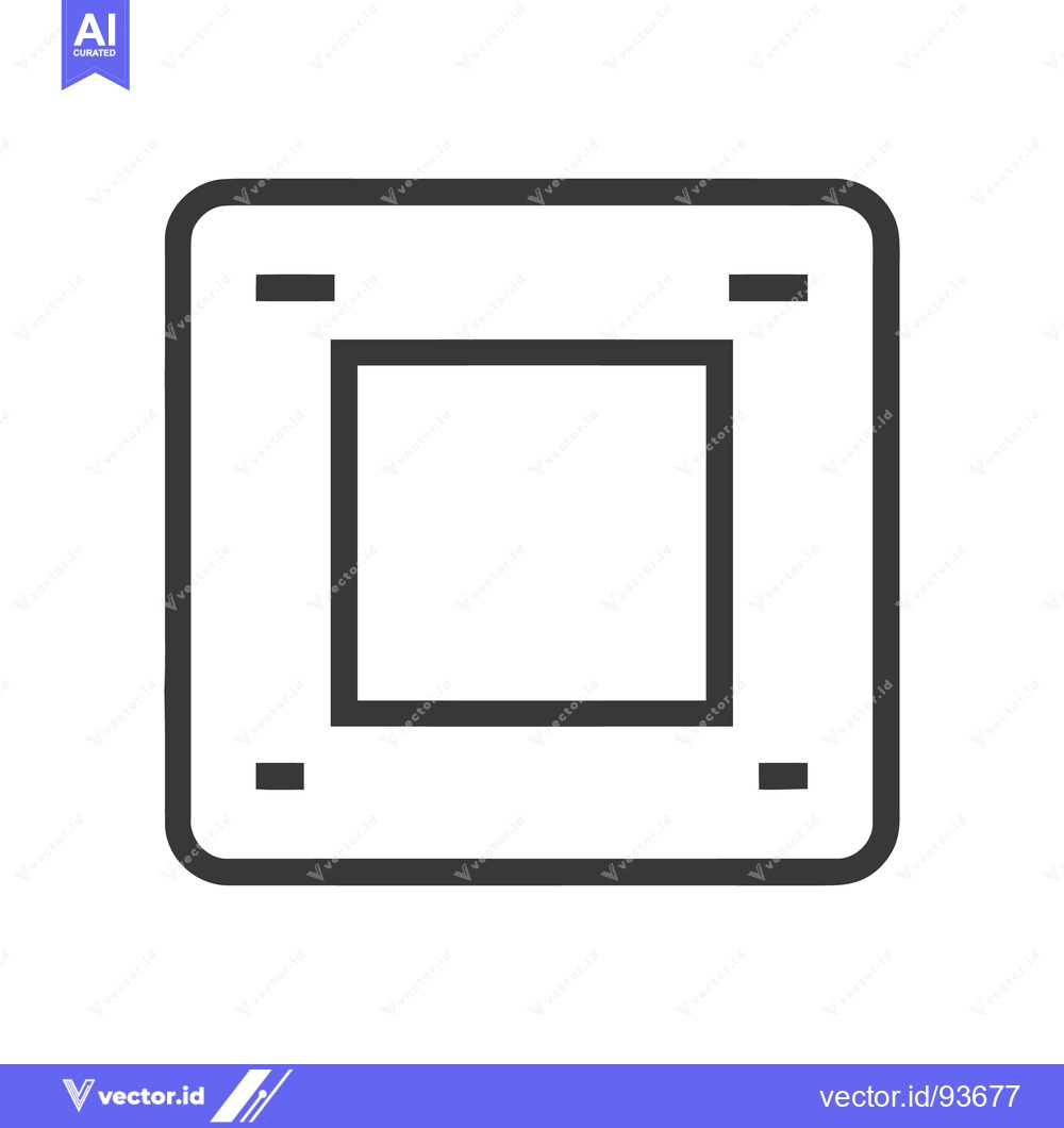 Premium Vector of Minimalist Square Icon with Rounded Corners and Markers, Gray Outline