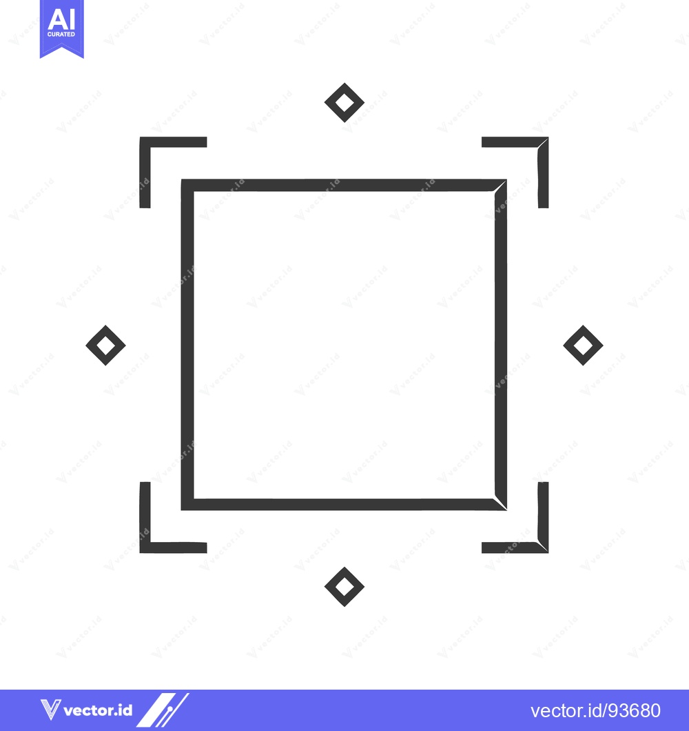 Premium Vector dari Minimalist Square Frame with Corner Accents and Diamond Embellishments