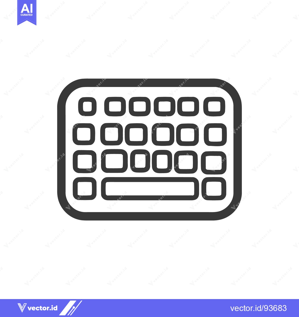 Premium Vector of Minimalist Keyboard Icon: Rounded Keys and Clean Design