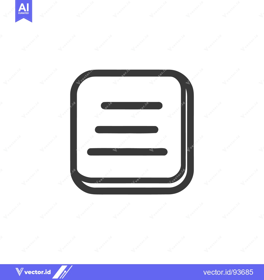 Premium Vector dari Minimalist List Icon: Rounded Square with Three Horizontal Lines