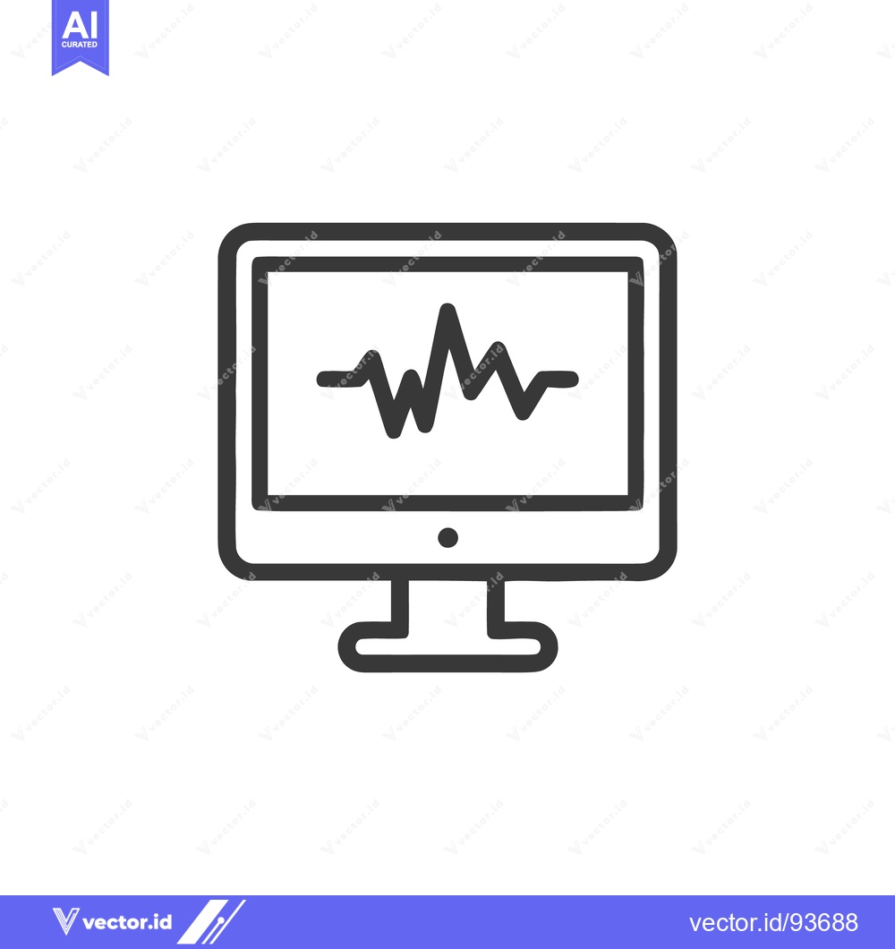 Premium Vector dari Heartbeat Monitor Icon: Medical Technology Displaying Vital Signs