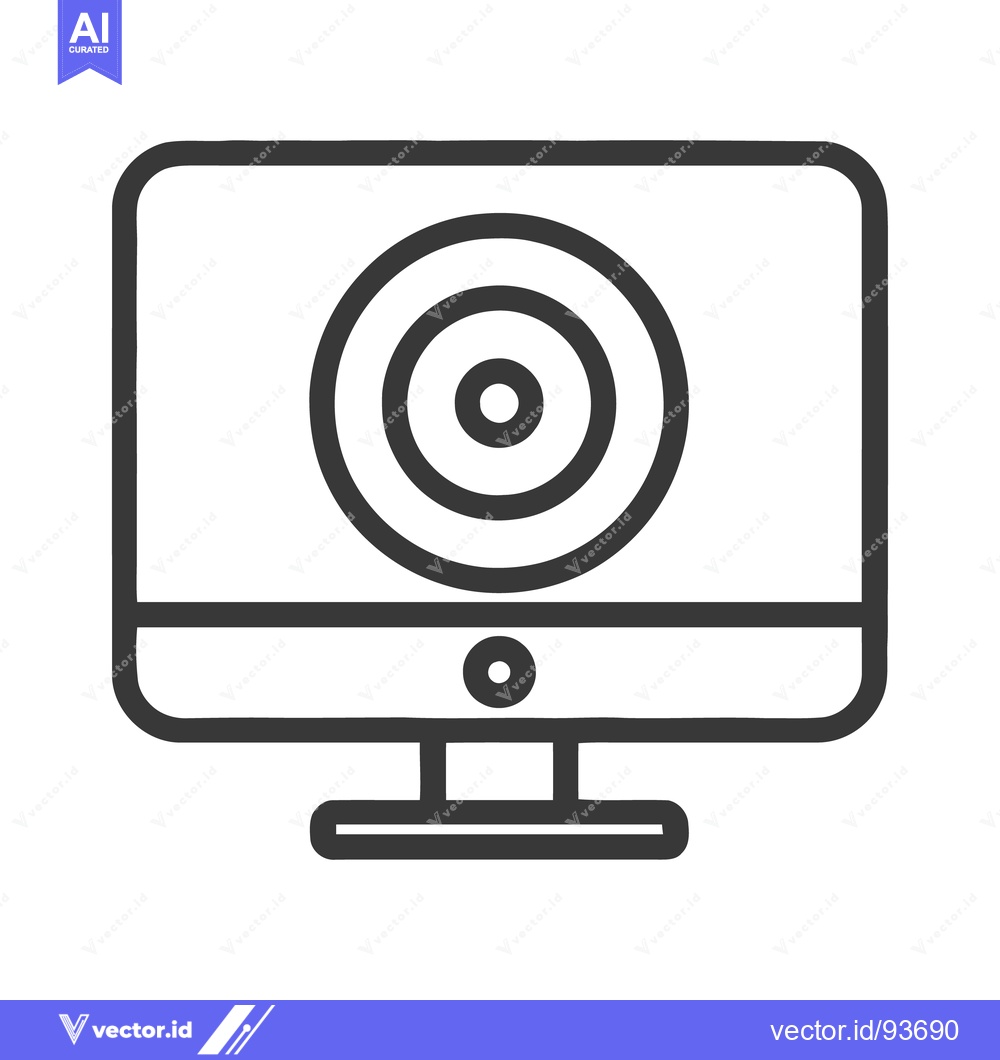 Premium Vector of Minimalist Webcam Icon: Clean Line Art for Digital Communication
