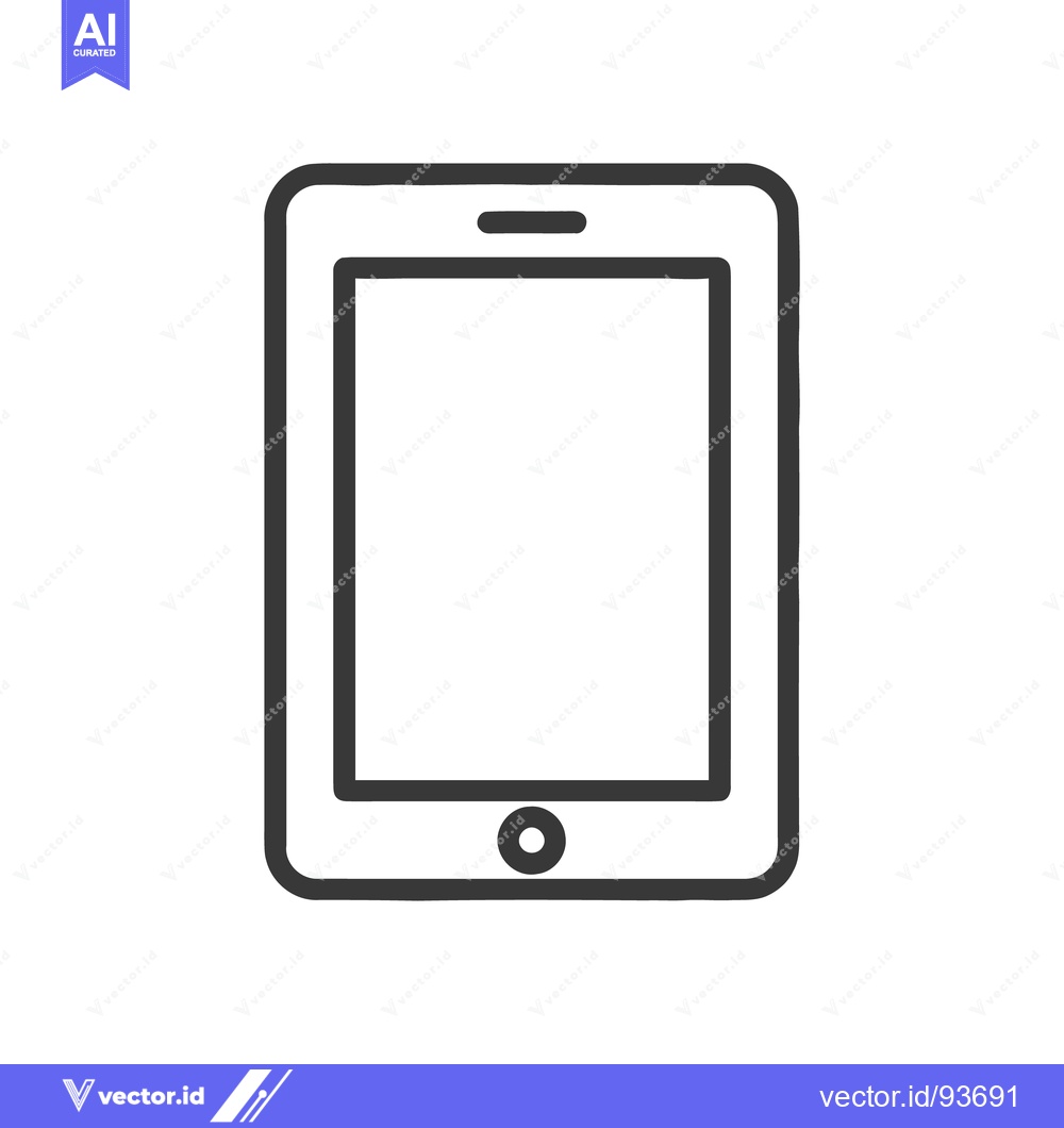 Premium Vector dari Minimalist Tablet Icon: Clean Lines, Modern Design, Technology Symbol