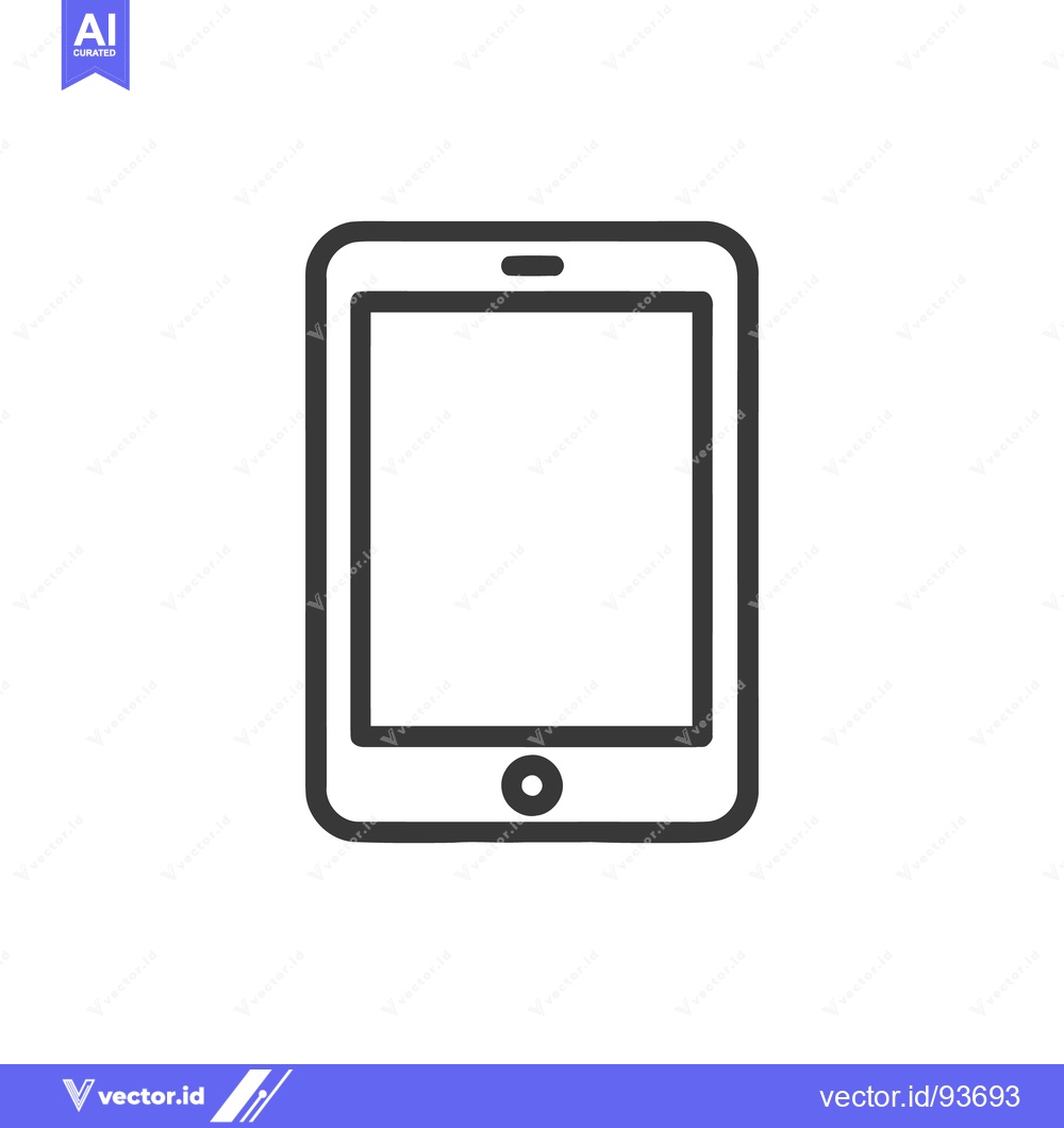 Premium Vector dari Minimalist Tablet Icon: Sleek Design with Rounded Edges and Home Butto
